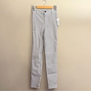 Garage Black & White Checkered Skinny Pants NWT